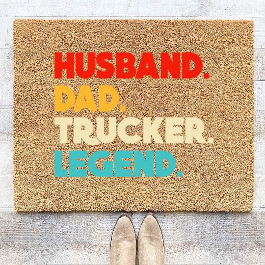 Husband Dad Trucker Legend Coir Doormats