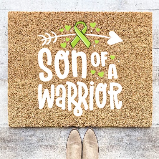 Son Of A Warrior Lymphoma Cancer Awareness Family Coir Doormats