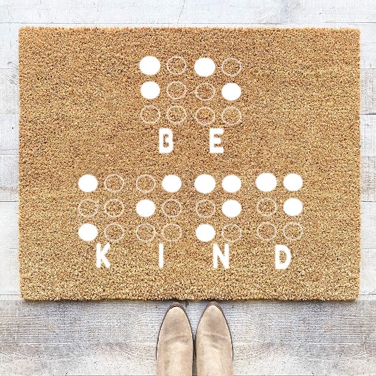 Kind Kindness Braille Alphabet Braille Language Coir Doormats