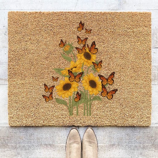 Butterfly Tree Beautiful Animal Butterflies Tree Coir Doormats
