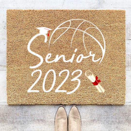 Graduate Senior Class 2023 Graduation Basketball Coir Doormats