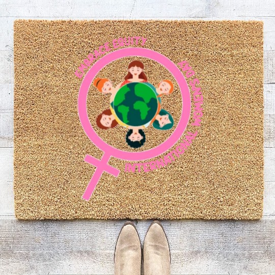 Happy International Women's Day Embrace Equity Coir Doormats