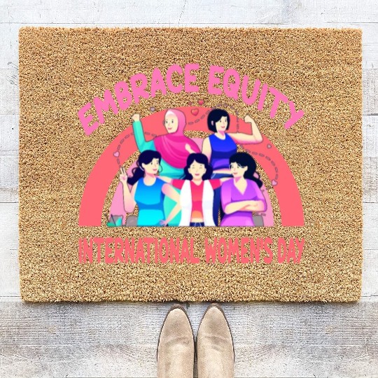 International Women's Day Embrace Equity Coir Doormats
