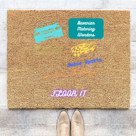 Car racing team design Coir Doormats
