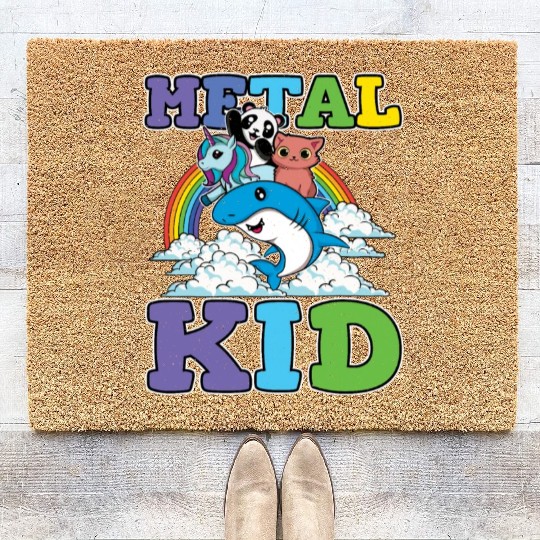 Unicorn Shark Panda Cat Love Music Rock Metal Kid Coir Doormats