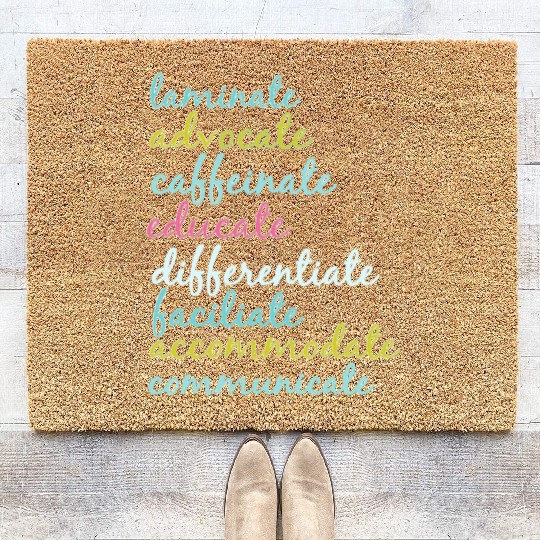 Special Education Teacher Laminate Advocate Caffei Coir Doormats