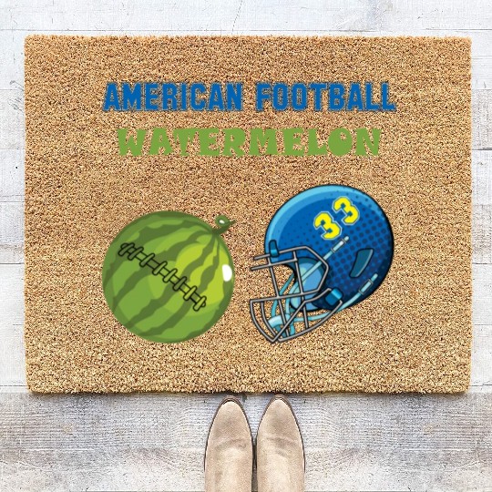 american football watermelon Coir Doormats