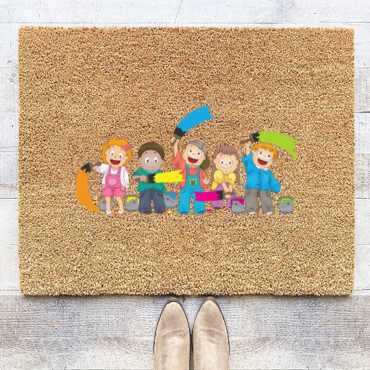 sticker design beautiful market training Coir Doormats