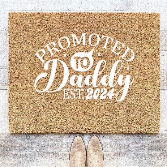 Promoted to daddy 2024 daddy to be Coir Doormats