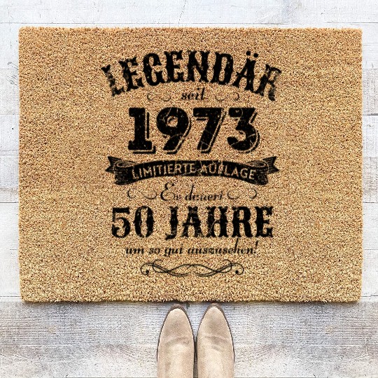 50th Birthday Vintage 1973 Coir Doormats