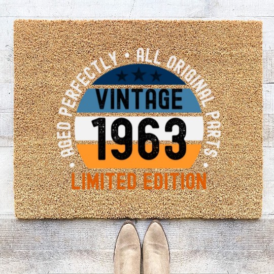 60th Birthday Vintage 1963 Coir Doormats