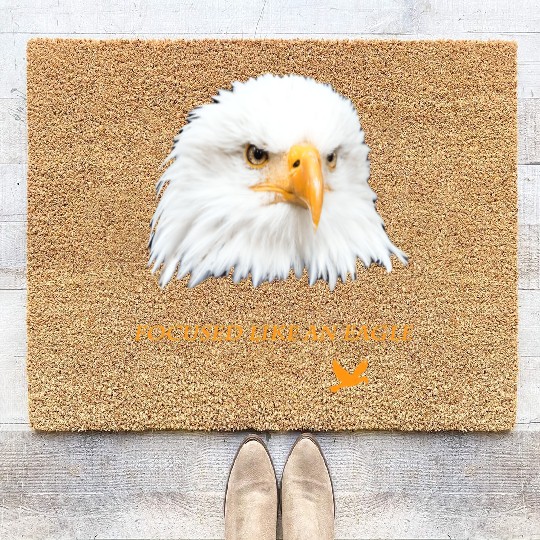 Bald Eagle Gift Idea Focussed like an Eagle Photo Coir Doormats