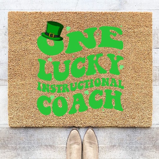 Instructional Coach St Patrick s Day Celebrate Coir Doormats