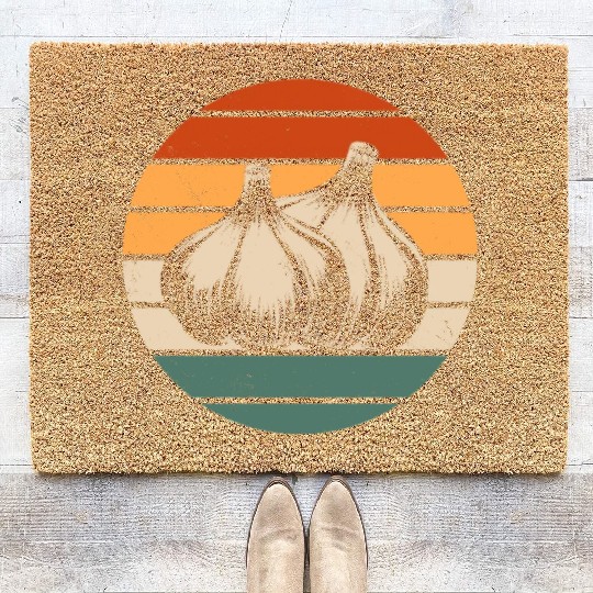 Retro Garlic Design Coir Doormats