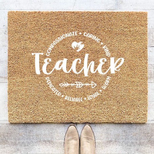 Teacher Appreciation Round Circle Coir Doormats