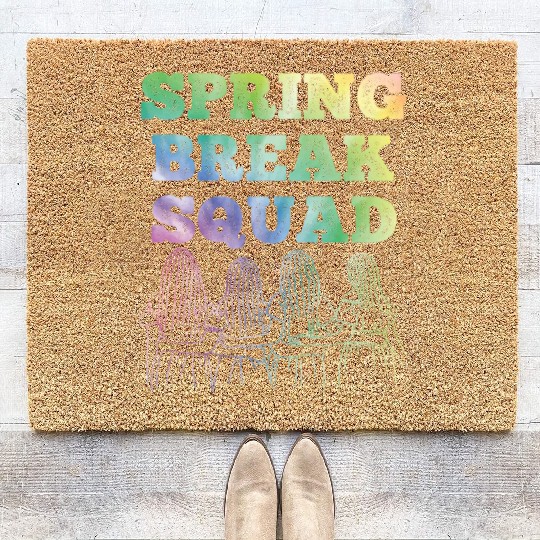 Spring Break Squad Summer Vacation Spring Break Coir Doormats