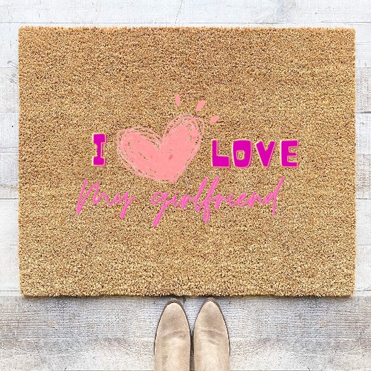 I love my girlfriend Coir Doormats