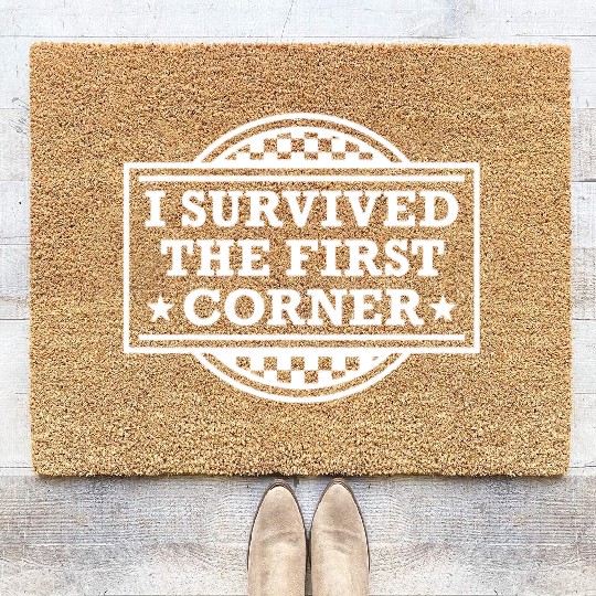 Racer I Survived The First Corner Racing Race Coir Doormats
