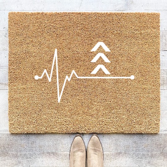 Heart beat down syndrome Awareness down right perf Coir Doormats