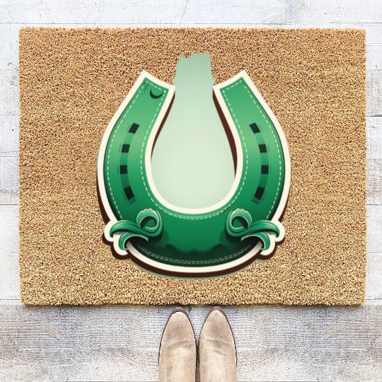 A horseshoe for good luck T--Coir Doormats