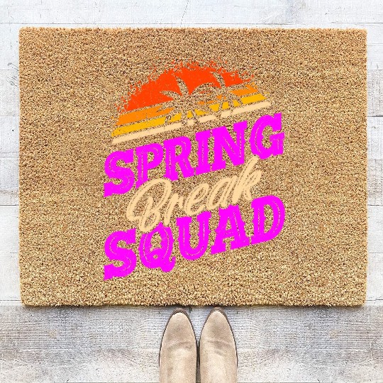 Spring Break Squad Vacation Friends Spring Break Coir Doormats