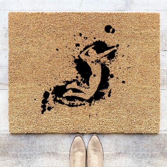 Volleyball Spike Man Black Coir Doormats