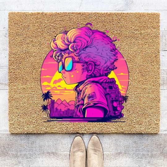 Vaporwave Boy Coir Doormats