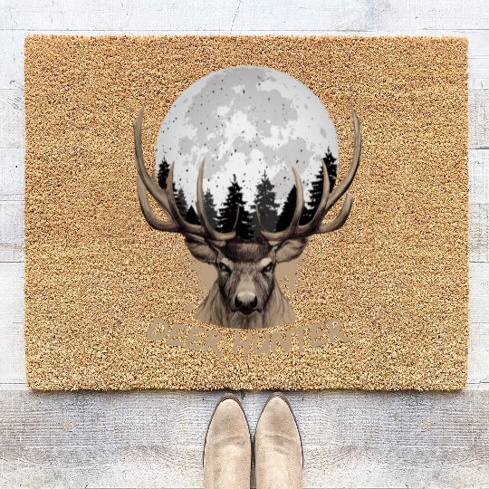 Deer Hunter Rack Hunter Full Moon Buck Hunting Coir Doormats
