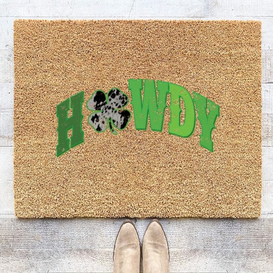 Howdy Western St Patricks Day Coir Doormats