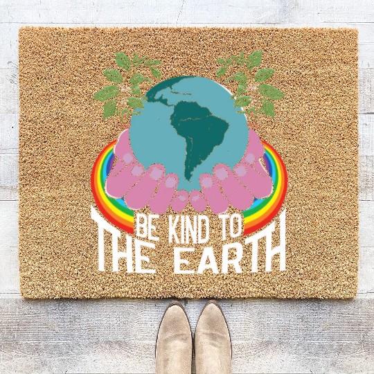 Be Kind To The Earth Rainbow Natural Environment Coir Doormats