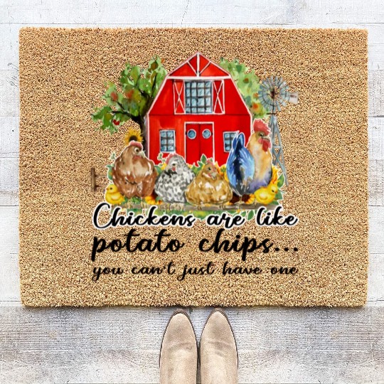 Funny Quotes Chicken Sublimation Coir Doormats