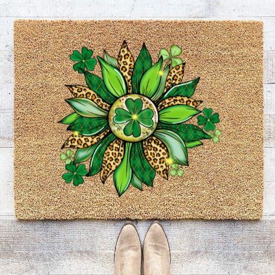 Sunflower Green With Leopard Coir Doormats