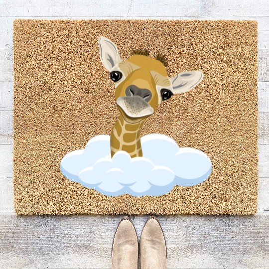 Giraffe with overlook Coir Doormats