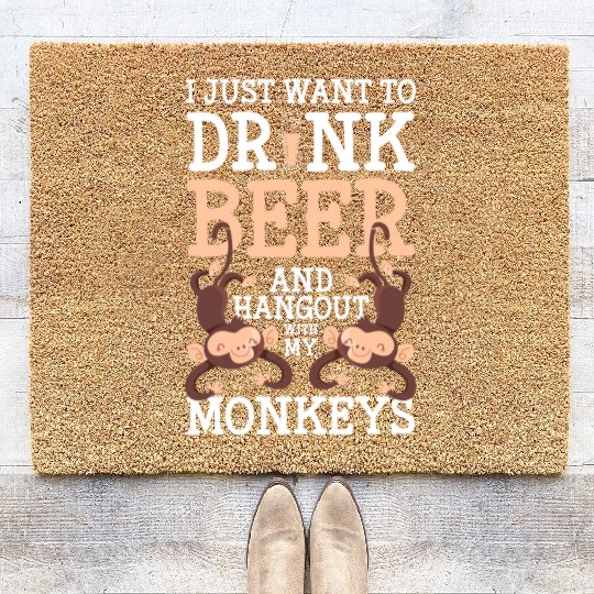 Ape Chimpanzee Funny Silly Coir Doormats