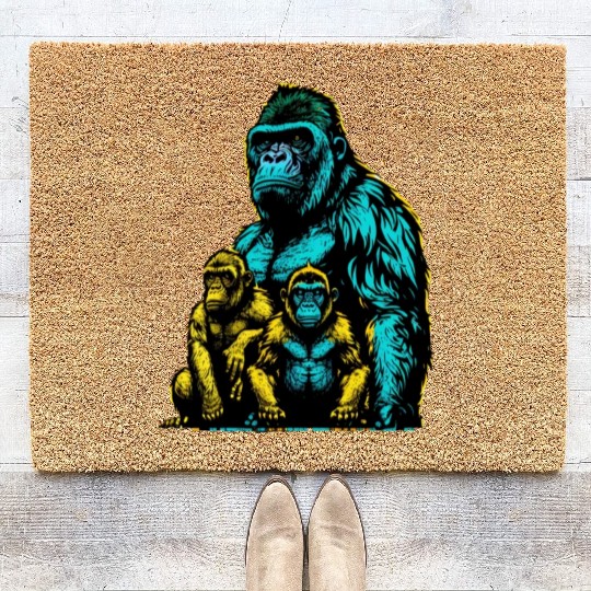 gorilla family Coir Doormats