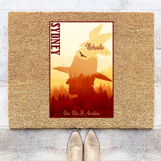 Sidney Nebraska wild west town Coir Doormats