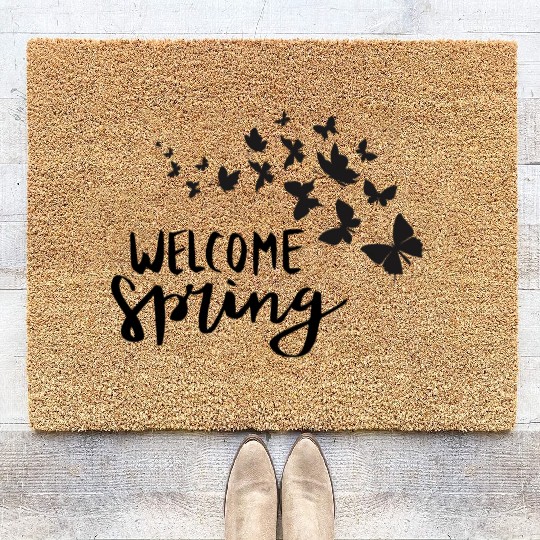 welcome spring Coir Doormats