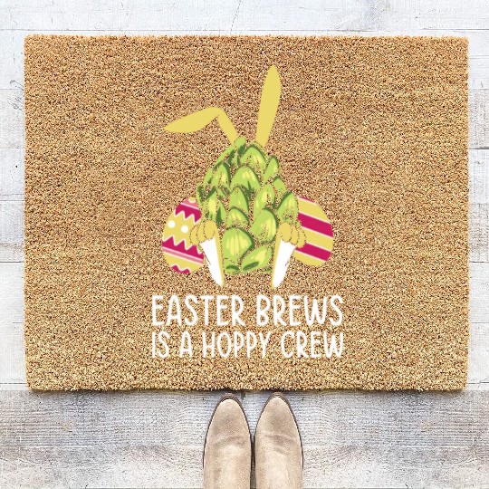 Easter Bunnies Beer Drinking Holiday Rabbit Coir Doormats