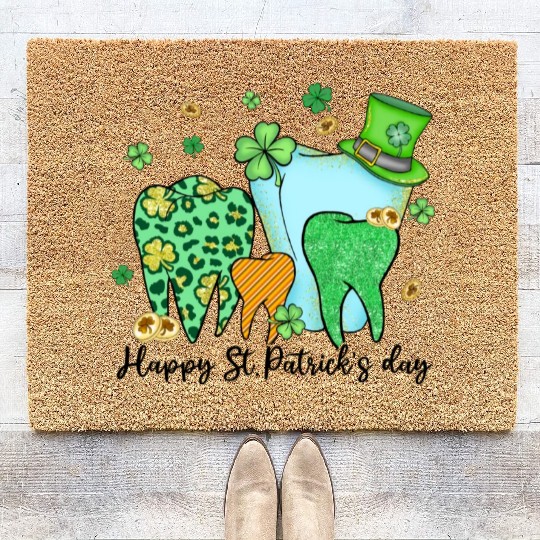 Happy Nurse Patricks Day Coir Doormats