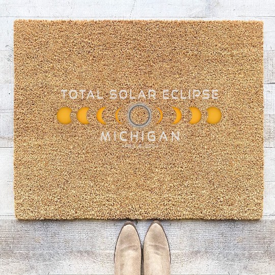 Michigan Solar Eclipse 2024 April 8 Souvenir Coir Doormats