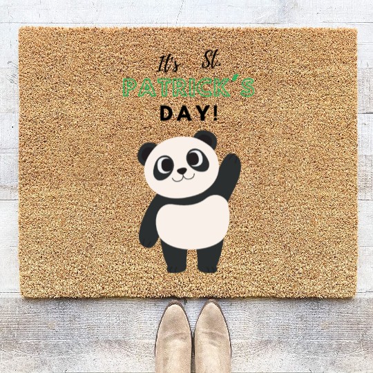Panda St Patricks Day Coir Doormats
