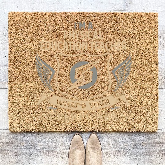 Physical Education Teacher Coir Doormats - Superpower Jo