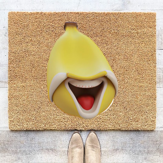 Funny banana laughs Coir Doormats