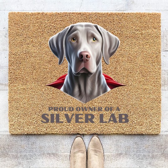Silver labrador | Proud owner of a Silver lab Coir Doormats