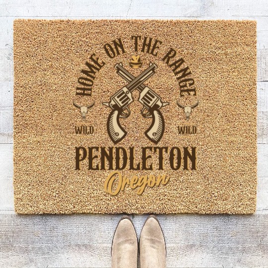 Pendleton Oregon wild west town Coir Doormats