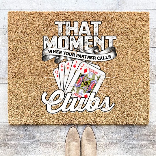 Partner Calls Clubs Card Game Poker Euchre Coir Doormats