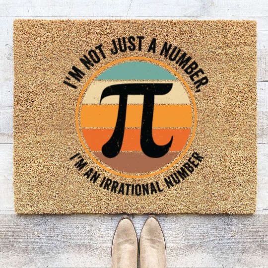 Pi Day Retro Mathematics Pi Symbol Math Number Coir Doormats