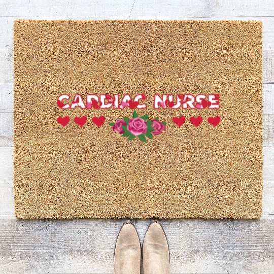 Cute Cardiac Nurse Apparel Coir Doormats