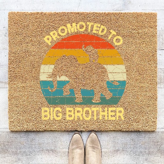 Promoted to big brother Elephant Gift Coir Doormats