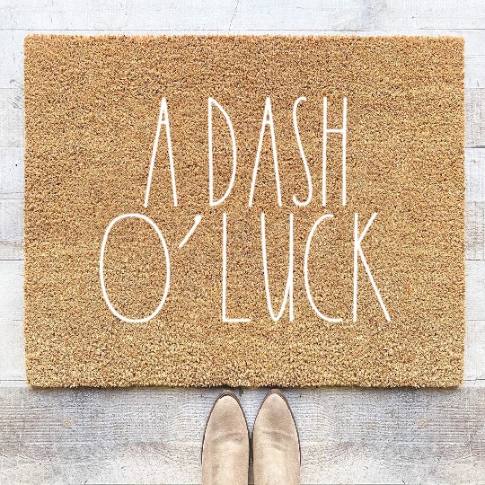 A Dash O' Luck White Rae Dunn Inspired Minimalist Coir Doormats